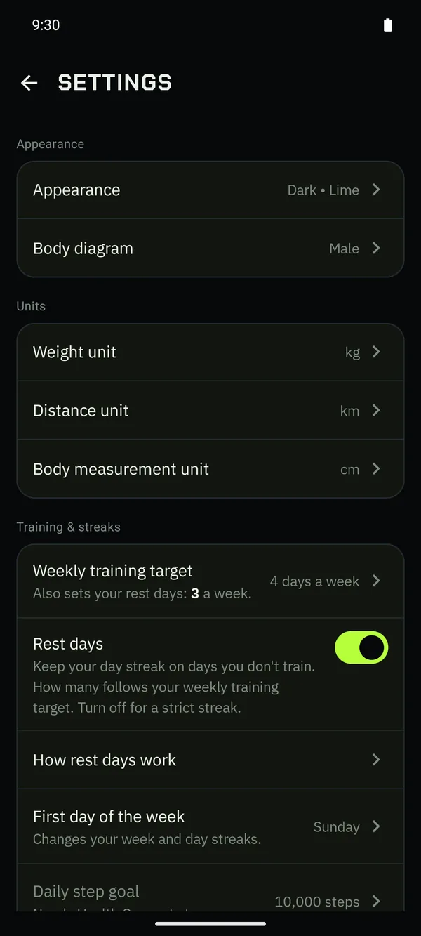 Choosing a mode and a colour scheme