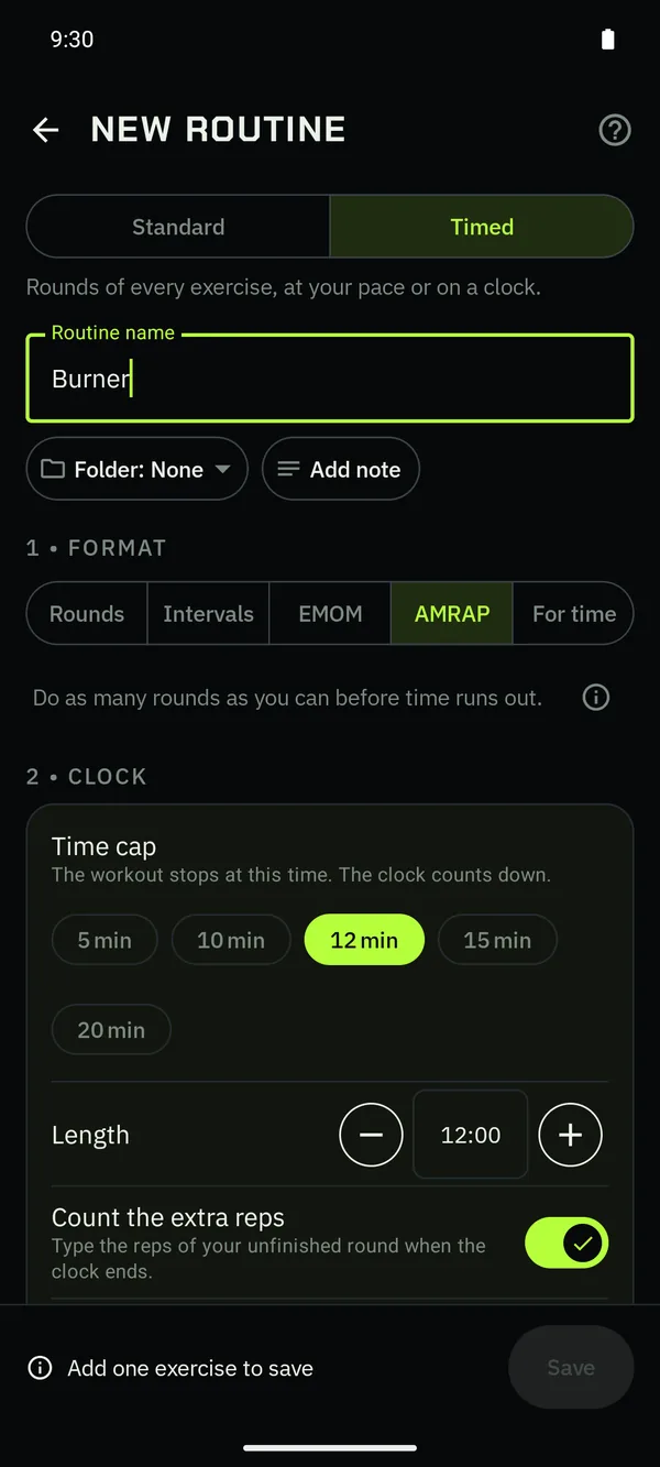 Building an AMRAP routine