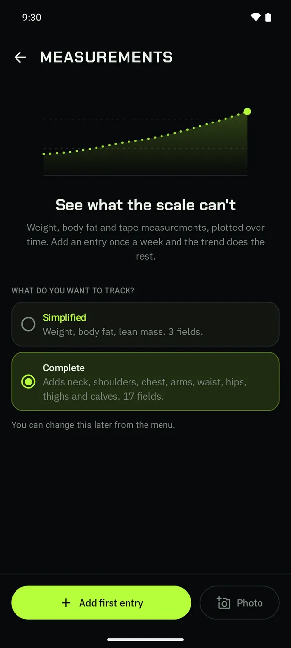 The first-run screen, before any entry.