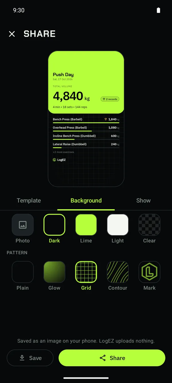 Choosing a background